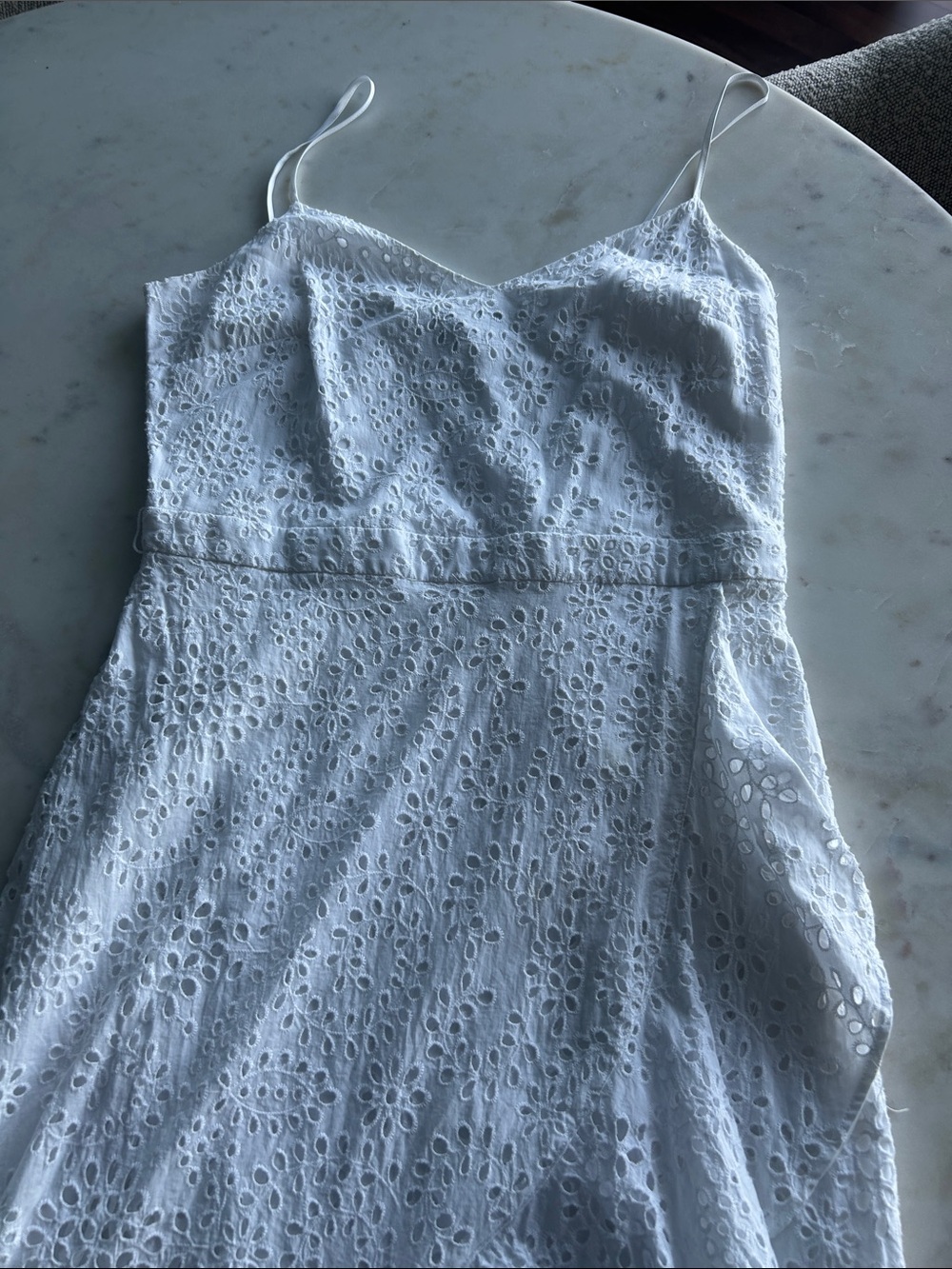 Banana Republic White Eyelet Spaghetti-Strap Mini Dress